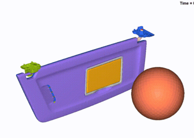 simulation numerique FEA de chocs sur pare-soleil