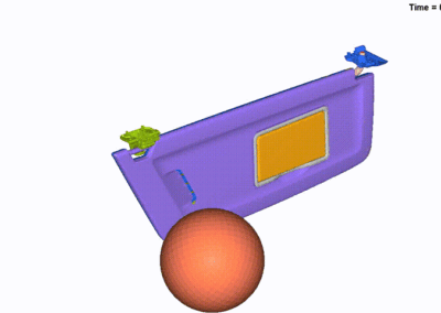 simulation numerique FEA de chocs sur pare-soleil