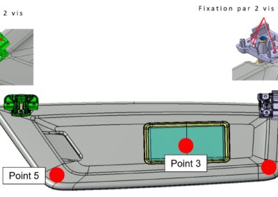 simulation numerique FEA de chocs sur pare-soleil